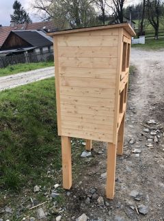 Nová dřevěná králíkárna pro 4 kotce 50 × 50 cm, dvoupatrová – fotografie 4